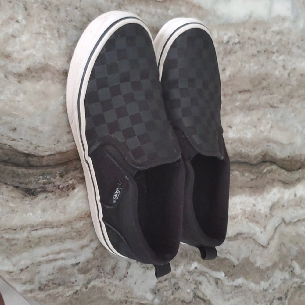 Kids Checkerboard Vans Slip-On